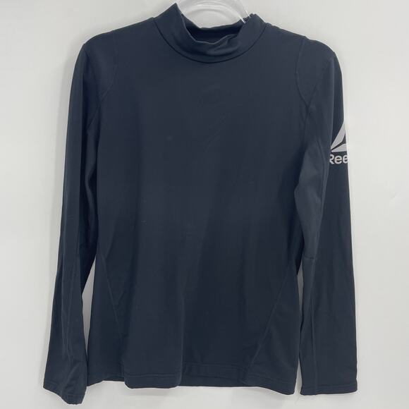 REEBOK Womens Mock Neck Athletic Shirt Size M Long Sleeve Cold Weather Top - Picture 1 of 7